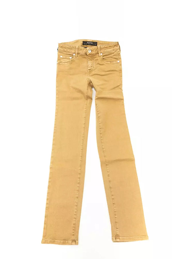 Chic Beige Vintage-inspirierte Designerjeans