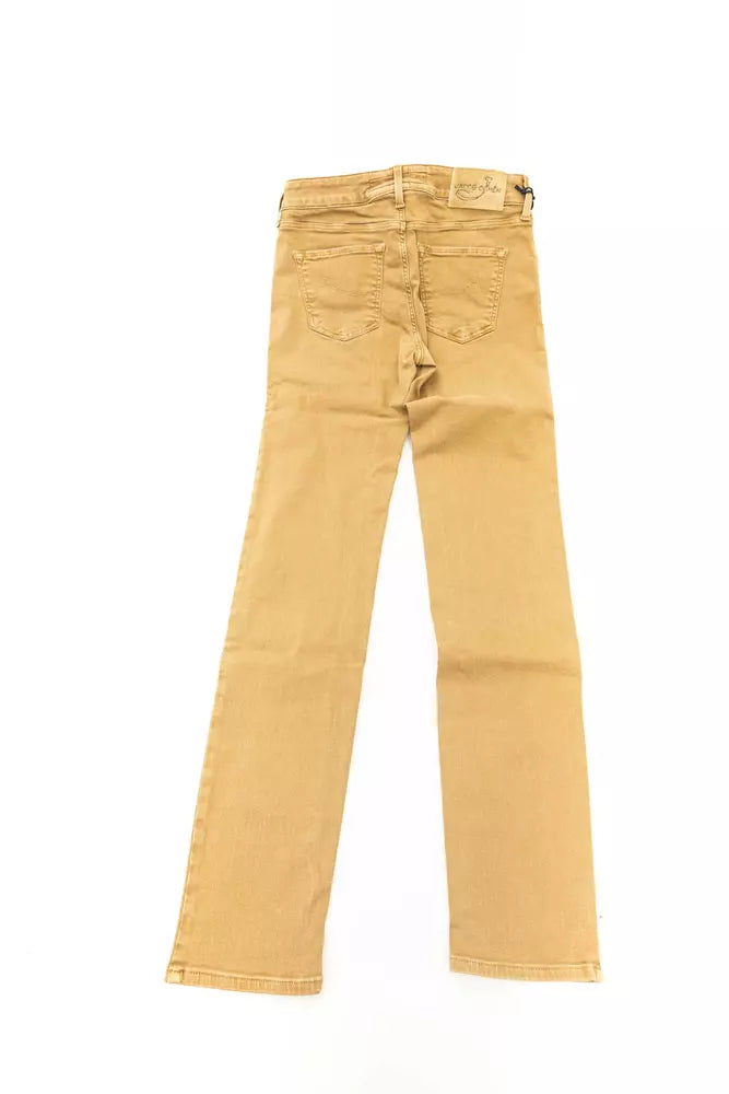 Jeans designer di ispirazione vintage chic di beige