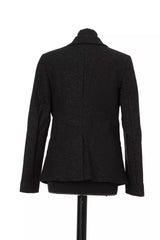 Elegant Slim Cut Fabric Veste avec Lurex Détails