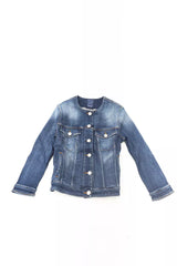 Chic Denim Round Neck Jacke