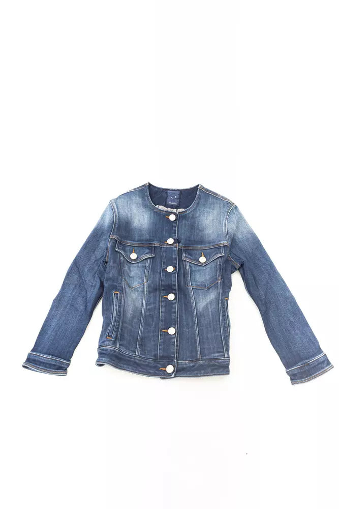 Veste de cou rond en jean chic