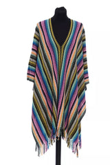 Poncho geometrico Fantasy Fringed