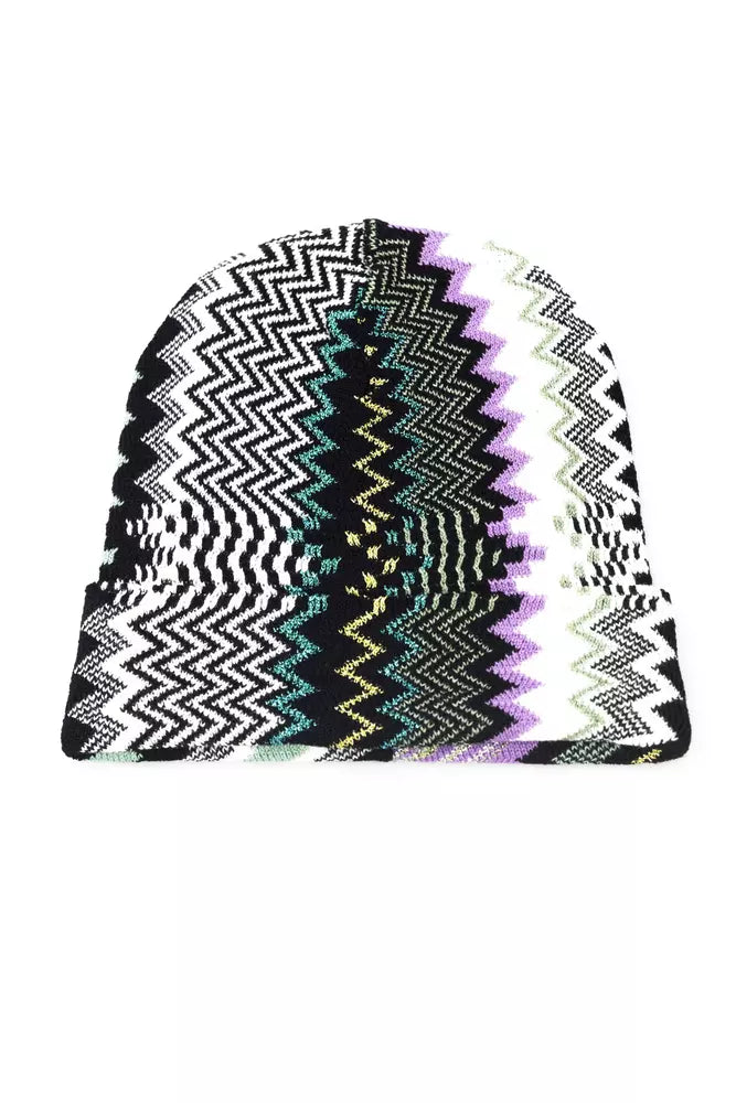 Sombrero de lana multicolor de fantasía geométrica