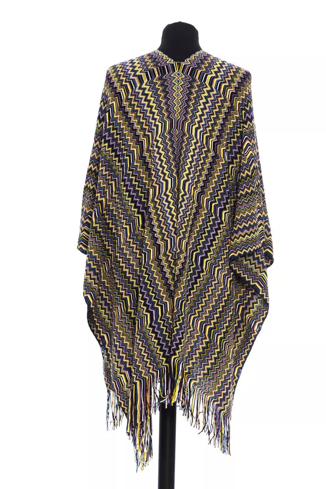 Poncho geometrico Fantasy Fringed