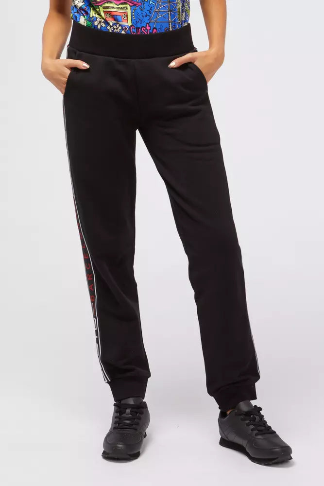 Pantalon de survêtement noir chic avec des bandes latérales de logo