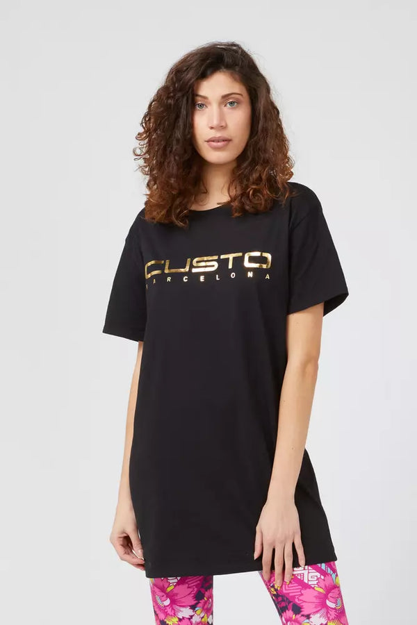 Chic tee di cotone oversize con stampa frontale