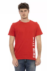 Lebendiges rotes vordere Druckt -Shirt