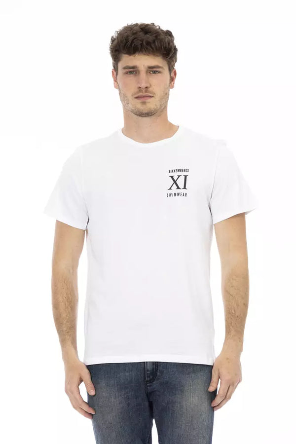 Elegantes weißes vorderes Print-T-Shirt