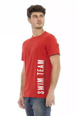 Lebendiges rotes vordere Druckt -Shirt