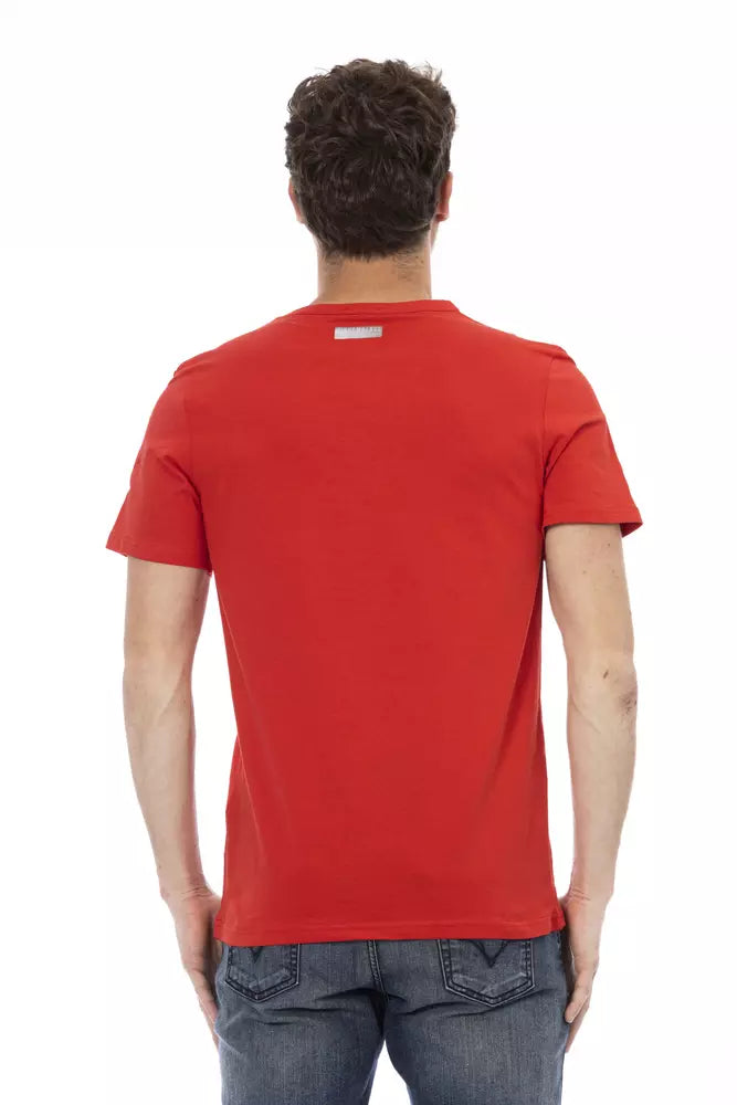 Lebendiges rotes vordere Druckt -Shirt