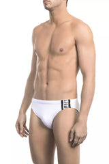 Speedo blanco elegante con detalle de impresión lateral