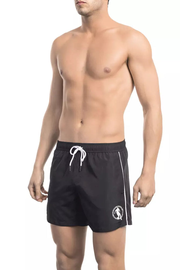 Pantalones cortos de natación estampados negros elegantes