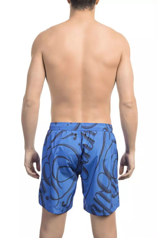 Shorts de natation imprimés en bleu élégant