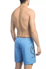 Pantalones cortos de natación con capas azul claro claro