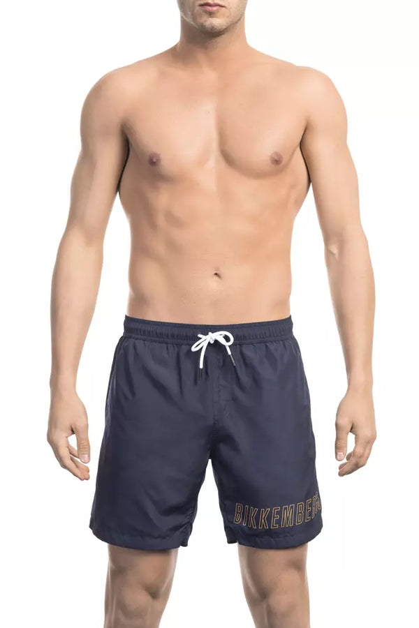 Chic Blue Swim Shorts avec une impression avant élégante