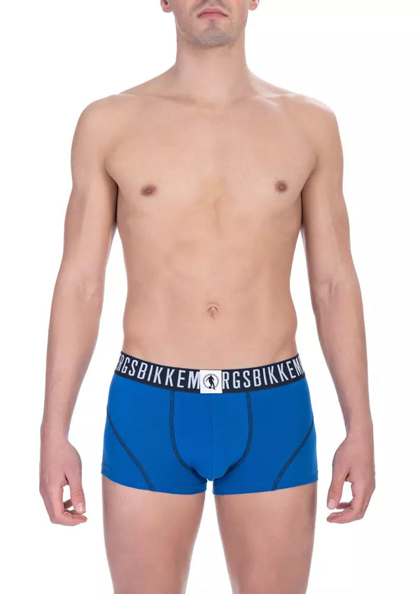 Chic Bikkembergs Blue Cotton Trunk Bi-Pack