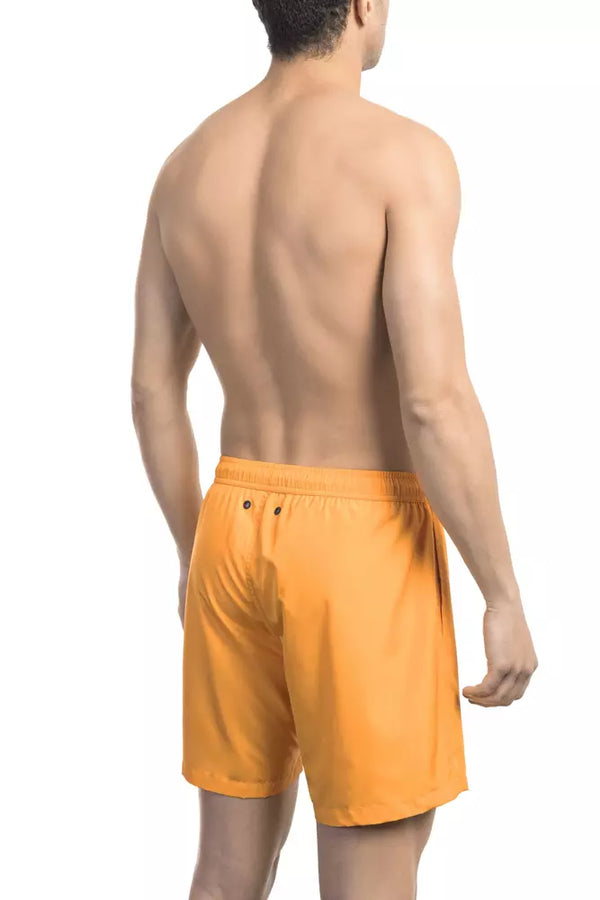 Elektrische orange Schwimmshorts mit legendärem Druck