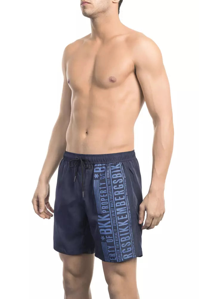 Shorts de natation imprimés en bleu chic