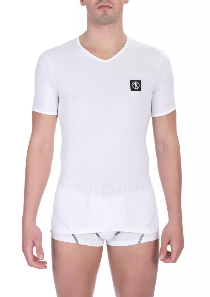 T-shirts bipack chic en V-Neck en blanc