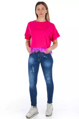 Chic abgenutzte Wash -Jeans für raffinierten Stil