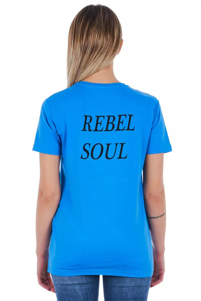 T-shirt graphique bleu clair chic