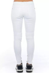 Jeans in denim tratto bianco ispirato al motociclista chic