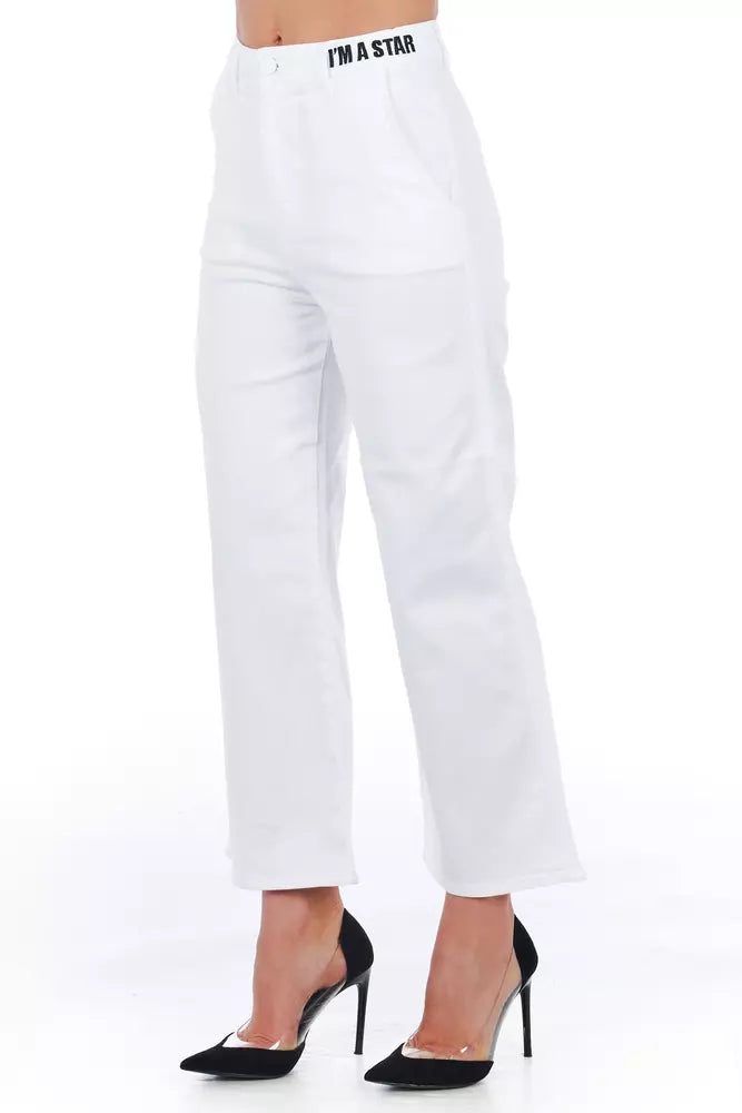 Pantalon élevé d'élégance blanche