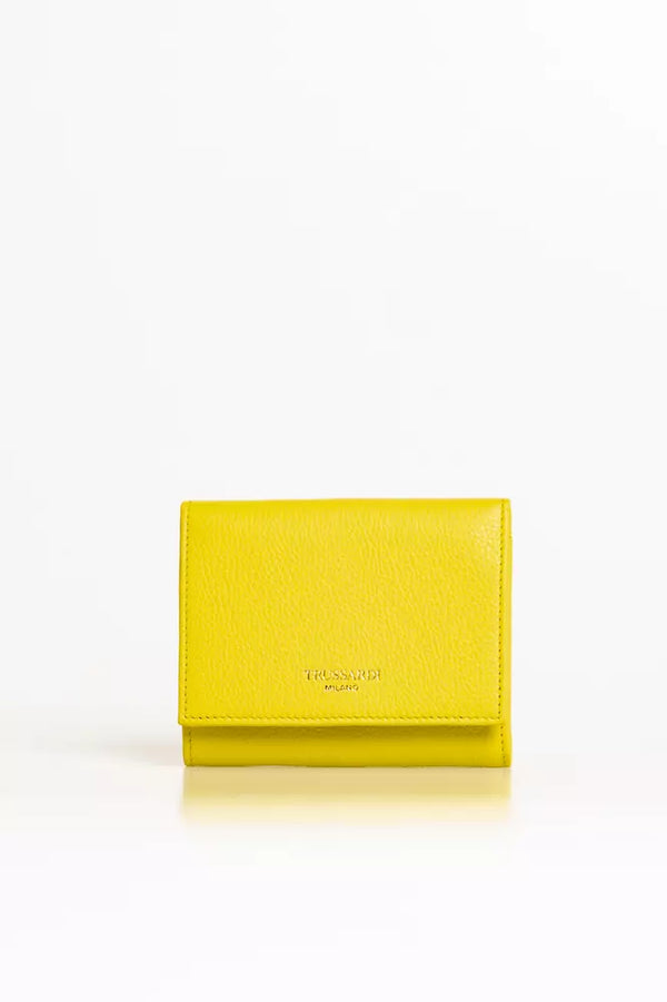 Elegante portafoglio mini in pelle giallo