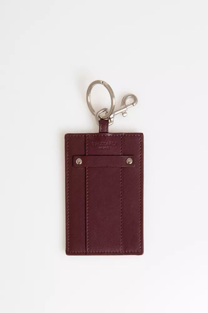 Elegant Leather Keychain with Stud Accents