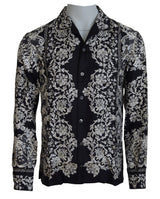 Chemise baroque florale satinée élégante