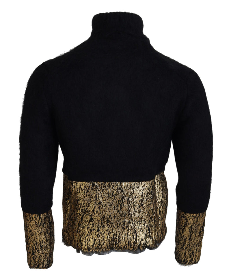 Atemberaubender schwarz -goldener Crewneck -Pullover