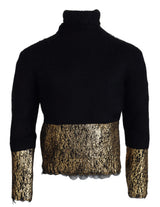 Atemberaubender schwarz -goldener Crewneck -Pullover