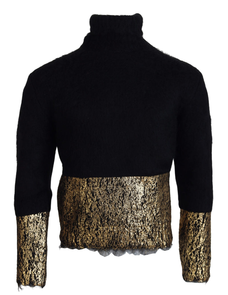 Atemberaubender schwarz -goldener Crewneck -Pullover