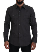 Camisa de vestir elegante gris Sicilia Fit