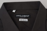 Elegante camicia vestito in forma Sicilia grigia