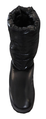 Elegante Mittelstiefel in schwarzem Polyester