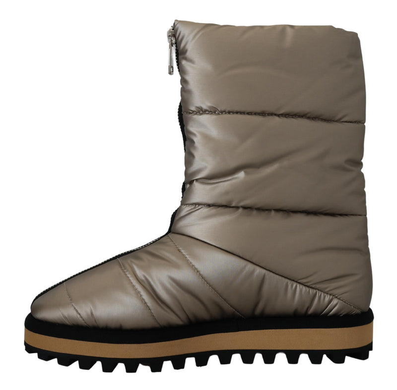 Silver Platino Mid Cal Designer Stiefel