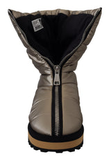 Silver Platino Mid Cal Designer Stiefel