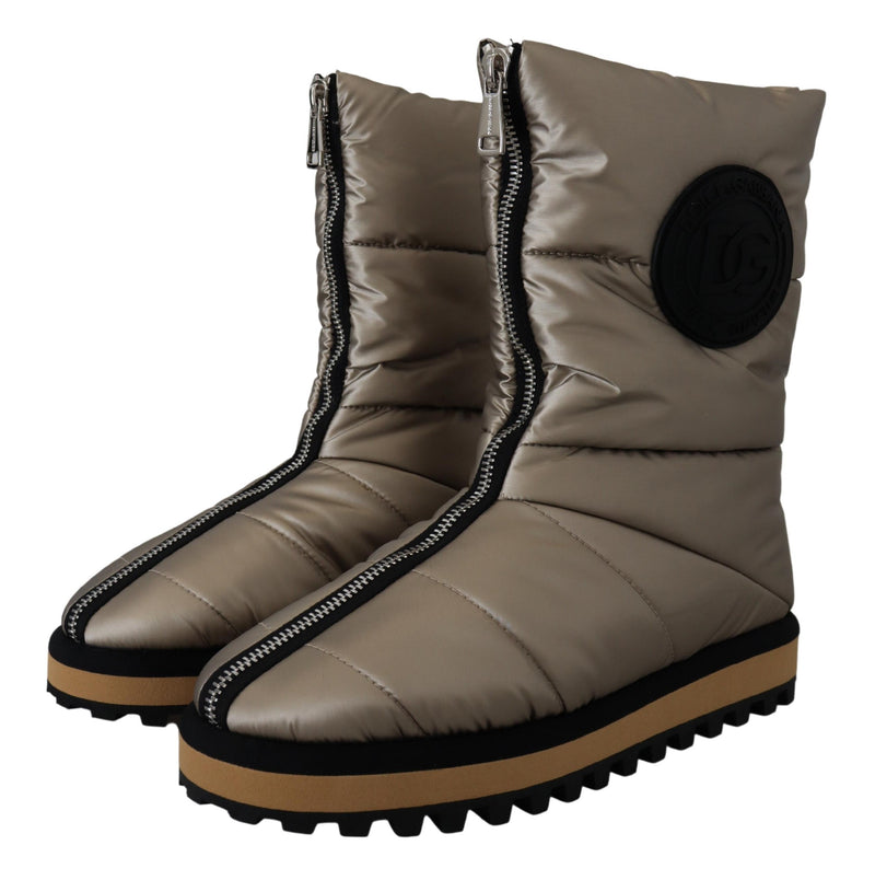 Silver Platino Mid Cal Designer Stiefel