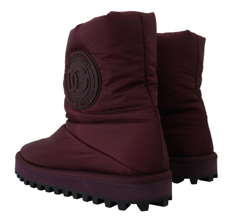 Elegante Bordeaux -Mid -Kalb -Stiefel