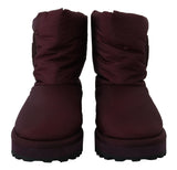 Elegante Bordeaux -Mid -Kalb -Stiefel