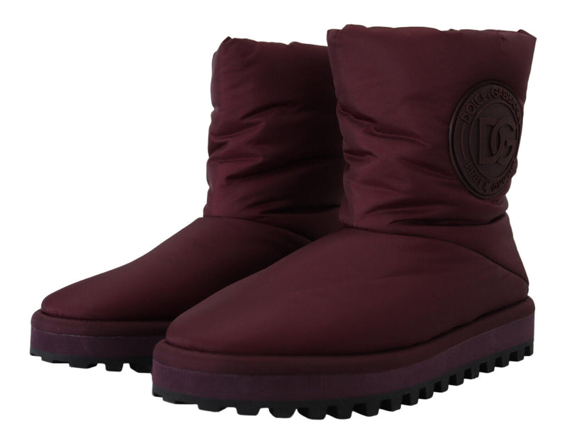 Elegante Bordeaux -Mid -Kalb -Stiefel