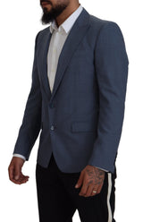 Elegante blazer sportivo a petto singolo blu