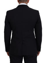 Elegante blazer de noche negro forrado de seda