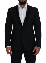 Elegante blazer de noche negro forrado de seda