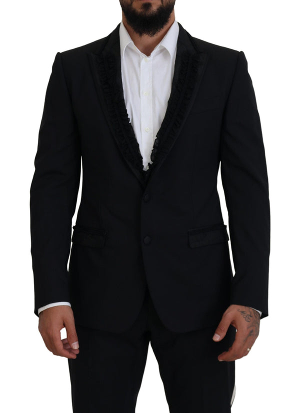 Elegante blazer da sera foderato di seta nera