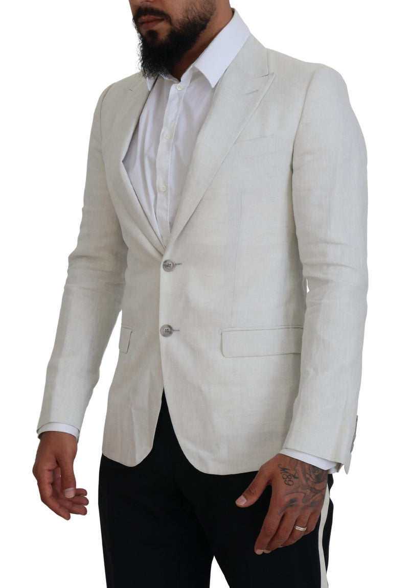 Elegante blazer de pecho de sicilia blanca