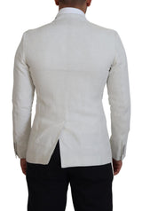 Elegante blazer de pecho de sicilia blanca