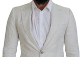 Elegante blazer de pecho de sicilia blanca