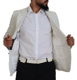 Elegante blazer de pecho de sicilia blanca